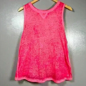 CHAMPION Hot Pink Athletic Sheer Workout Tank Top Crossback High Neck Large
